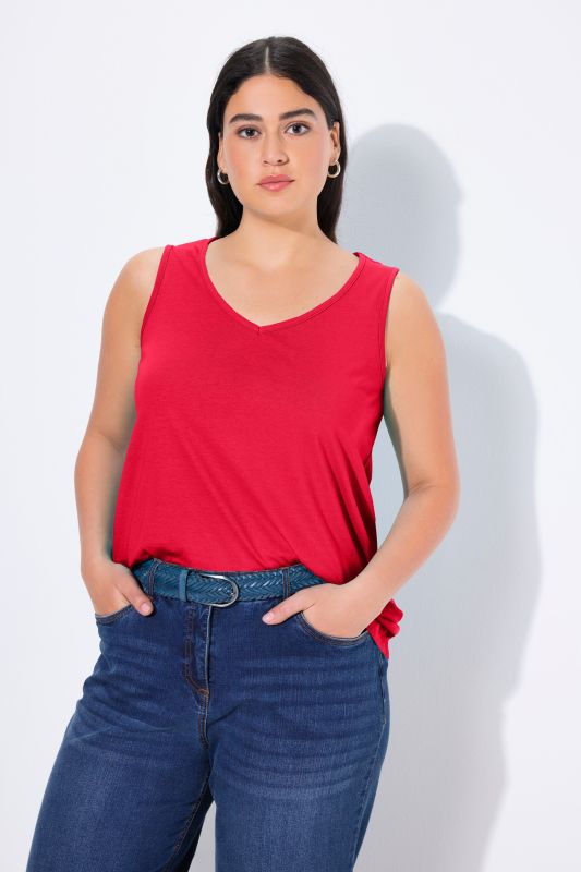 Débardeur coupe Classic Fit, bretelles larges et décolleté en V