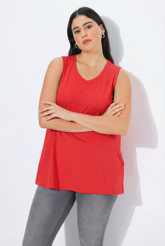 Débardeur à col V, coupe évasée et bretelles larges