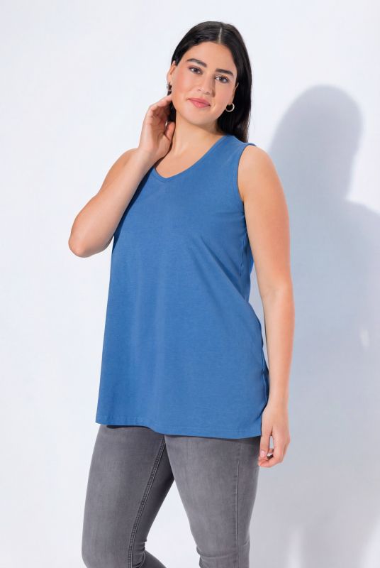 Débardeur à col V, coupe évasée et bretelles larges