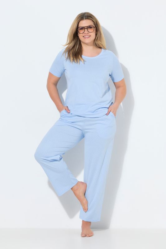 Pyjama deux pièces, pantalons à pois & T-shirt manches courtes