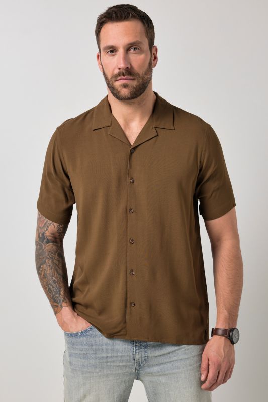 Chemise JP 1880, coupe Cuba-Fit, manches courtes et col cubain - jusqu'au 8 XL