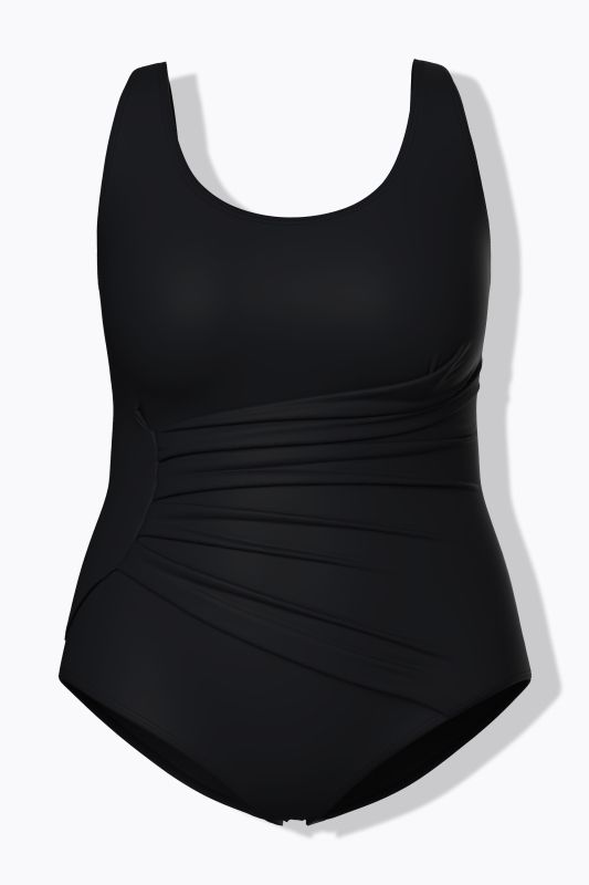 Maillot de bain à bonnets souples, drapé, bretelles ajustables, matière recyclée.