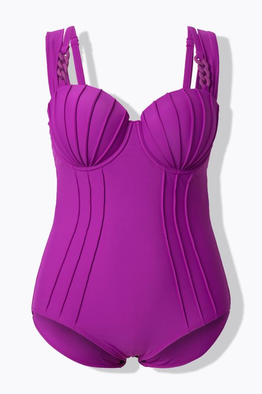 Maillot de bain à armatures. Passepoils et doubles bretelles