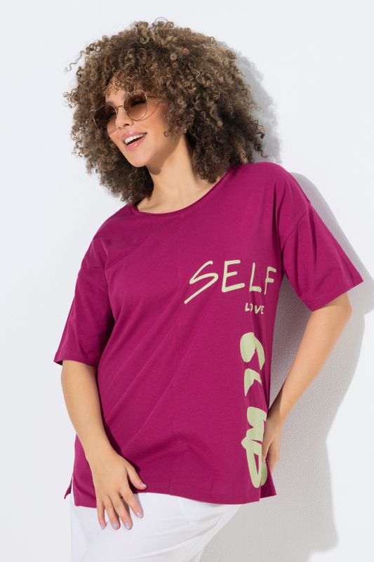 T-shirt oversize, imprimé message. Col rond et manches courtes