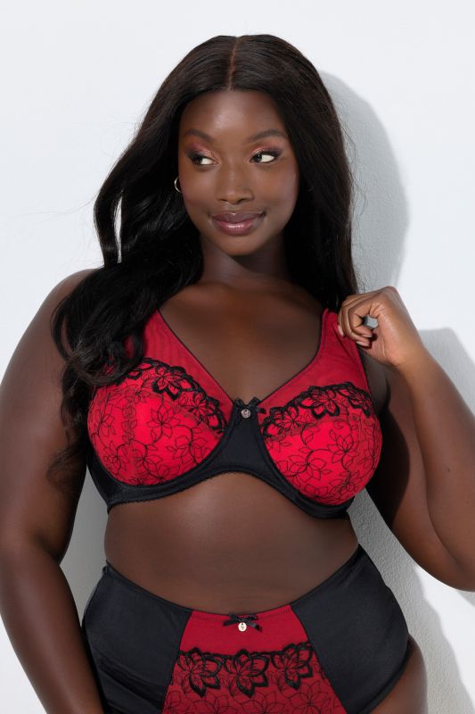 Soutien-gorge à armatures et bonnets souples, tulle et broderies - bonnet B-F