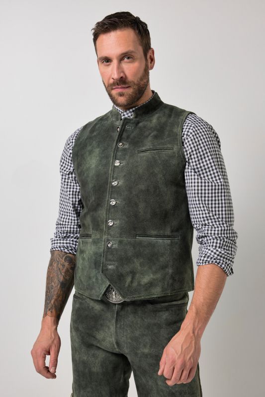 Gilet en cuir suédé de chevreau JP1880, inspiré du costume traditionnel bavarois - jusqu'au 74