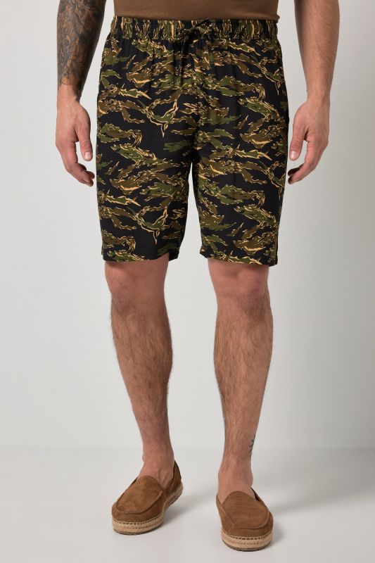 Bermuda JP 1880 en viscose à taille élastique, imprimé all-over - jusqu'au 8 XL