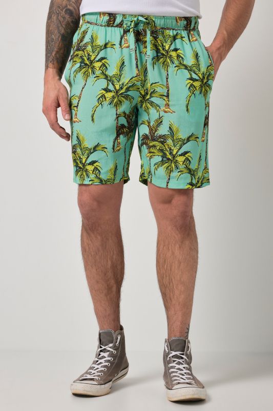 Bermuda JP 1880 en viscose à taille élastique, imprimé all-over - jusqu'au 8 XL