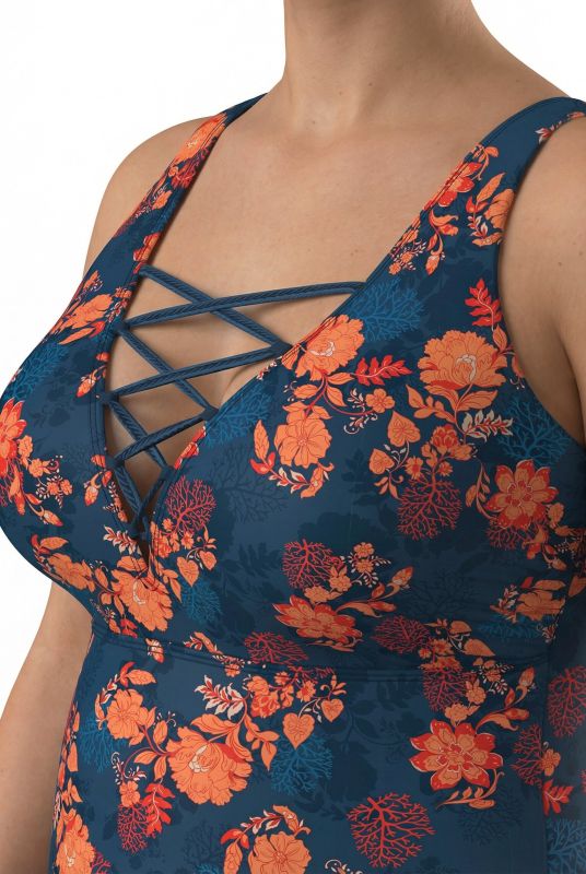 Maillot de bain avec bonnets souples, laçage, matière recyclée