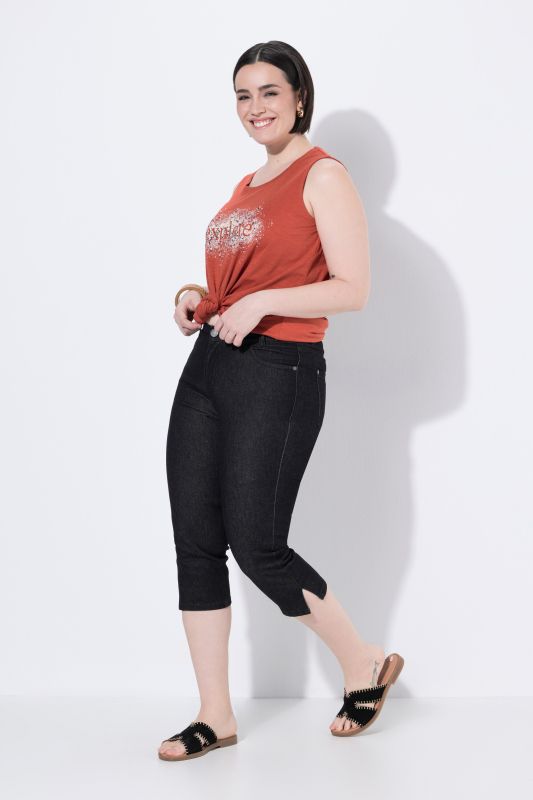 Corsaire en jean Sarah, denim extensible et jambe étroite