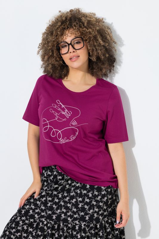 T-shirt motif imprimé, coupe Classic Fit, décolleté rond et manches courtes