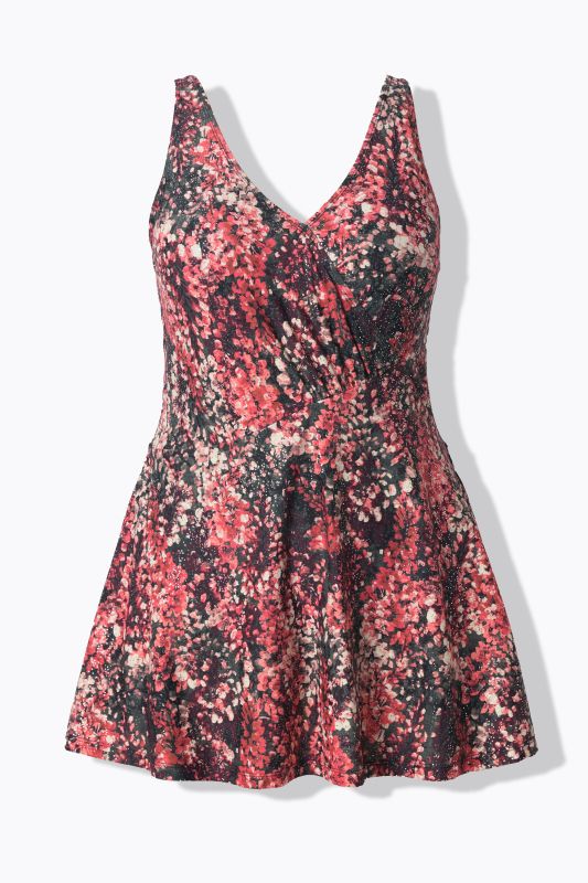 Robe de bain à bonnets souples, style cache-cœur, motif floral « petits points colorés »