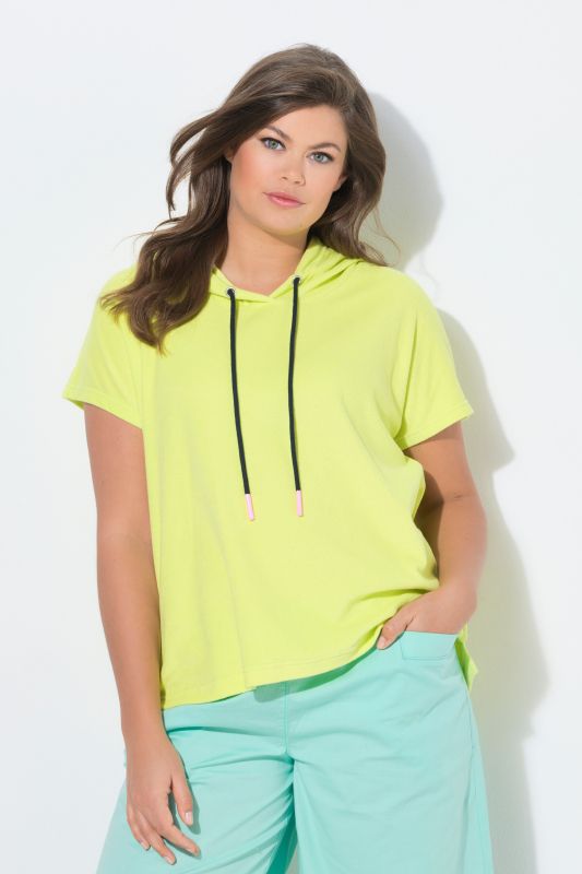 Sweat-shirt en tissu éponge, manches 1/2, capuche