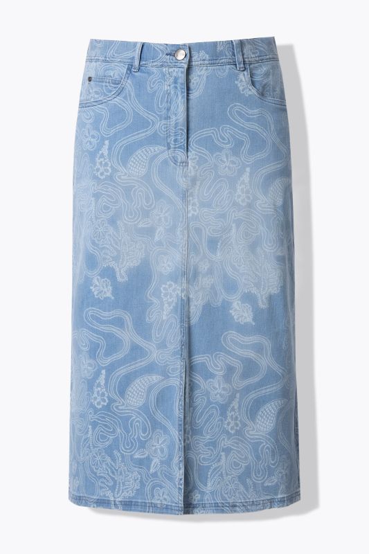 Jupe en jean de coton, fente d'aisance