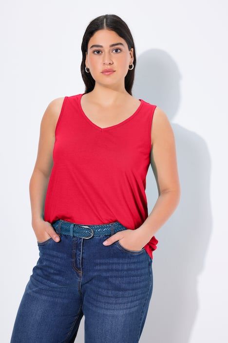 Débardeur coupe Classic Fit, bretelles larges et décolleté en V