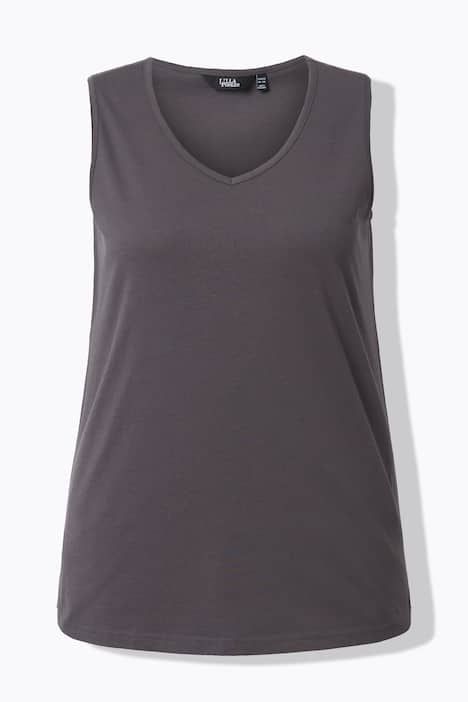 Débardeurs en lot de 2, rayures/uni. Col V, sans manches