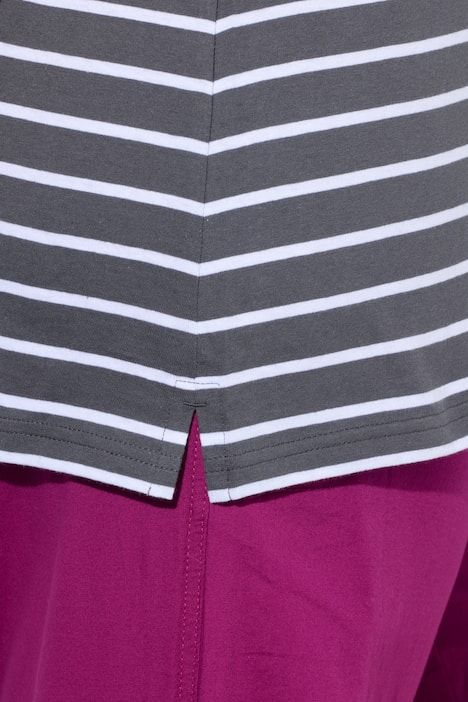 Débardeurs en lot de 2, rayures/uni. Col V, sans manches