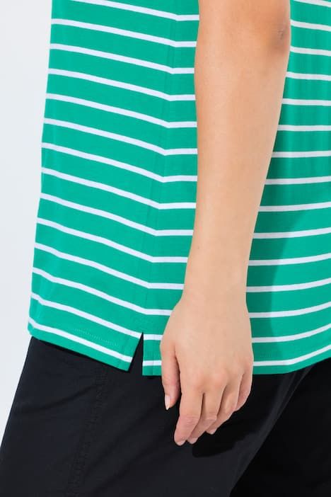 Débardeurs en lot de 2, rayures/uni. Col V, sans manches