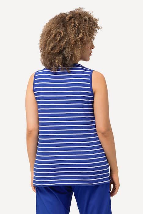 Débardeurs en lot de 2, rayures/uni. Col V, sans manches