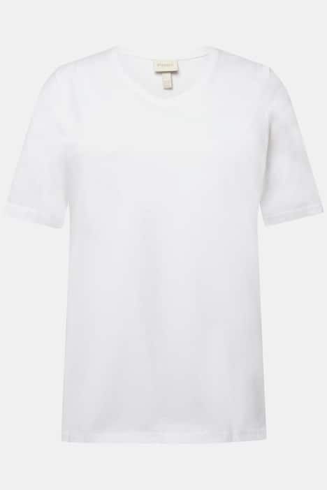 T-shirts en coton bio. Col en V et manches courtes. Lot de 2