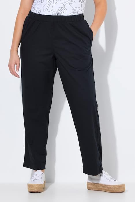 Pantalon chino Ruby 7/8 - taille élastique, jambe droite et large