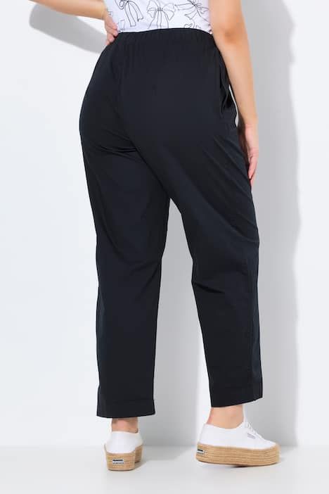 Pantalon chino Ruby 7/8 - taille élastique, jambe droite et large