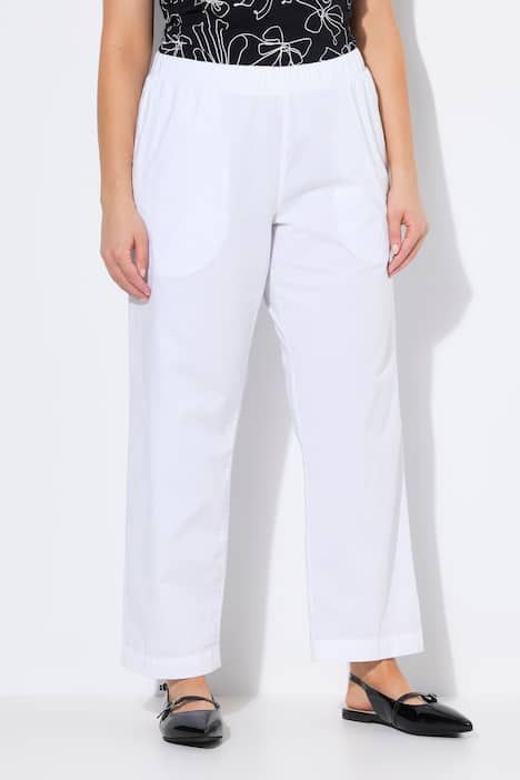 Pantalon chino Ruby 7/8 - taille élastique, jambe droite et large