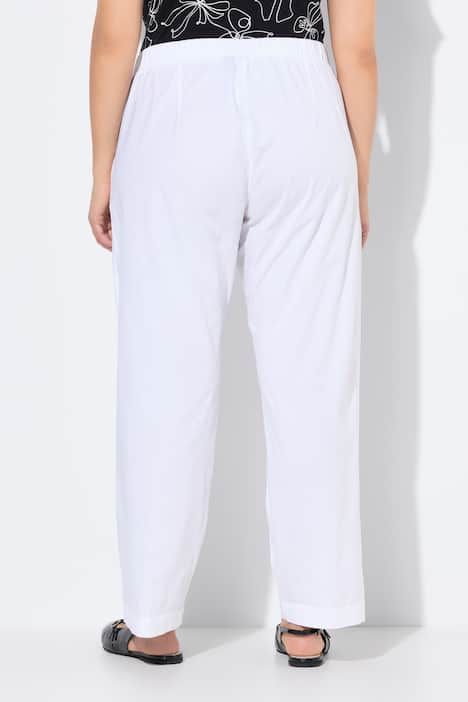 Pantalon chino Ruby 7/8 - taille élastique, jambe droite et large