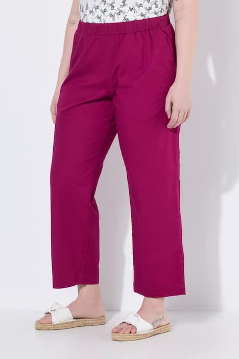 Pantalon chino Ruby 7/8 - taille élastique, jambe droite et large