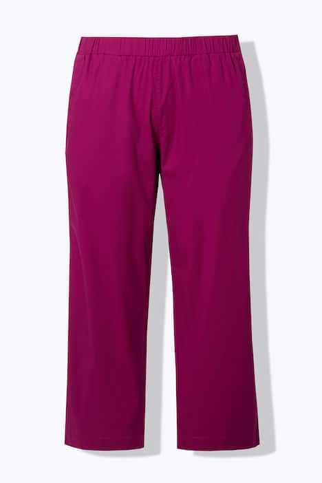 Pantalon chino Ruby 7/8 - taille élastique, jambe droite et large