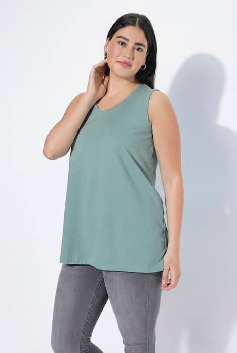 Débardeur à col V, coupe évasée et bretelles larges