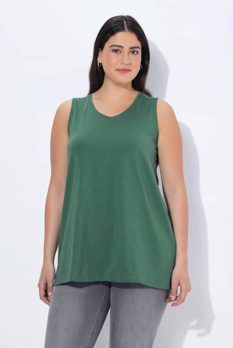 Débardeur à col V, coupe évasée et bretelles larges