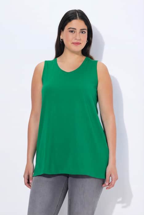 Débardeur à col V, coupe évasée et bretelles larges