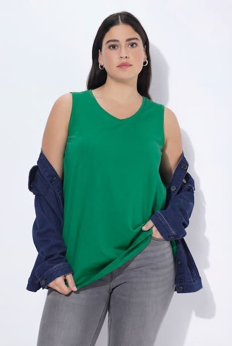 Débardeur à col V, coupe évasée et bretelles larges