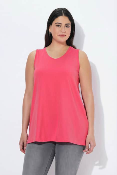 Débardeur à col V, coupe évasée et bretelles larges