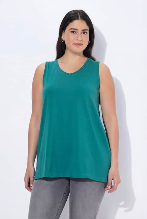 Débardeur à col V, coupe évasée et bretelles larges