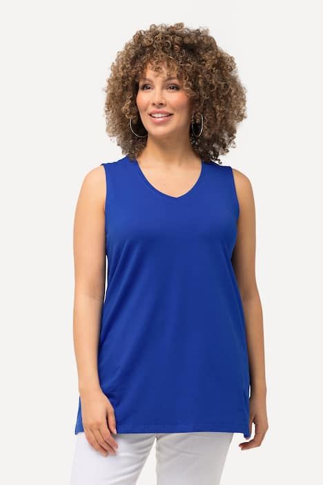 Débardeur à col V, coupe évasée et bretelles larges