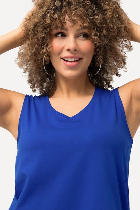 Débardeur à col V, coupe évasée et bretelles larges