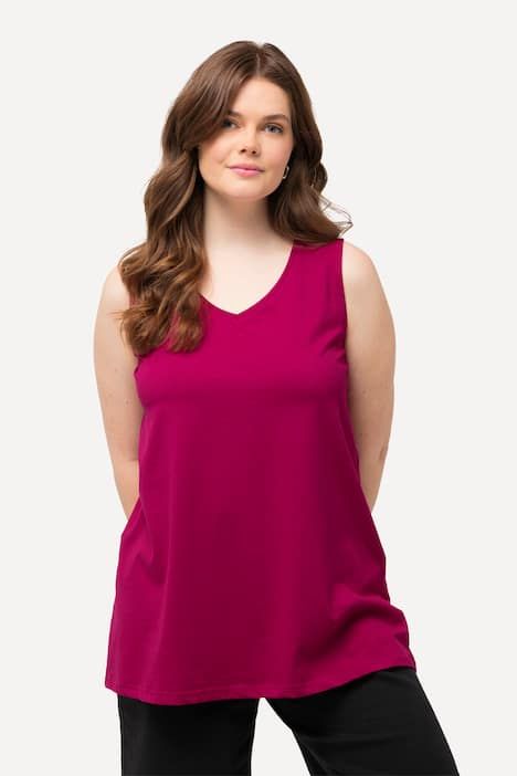 Débardeur à col V, coupe évasée et bretelles larges