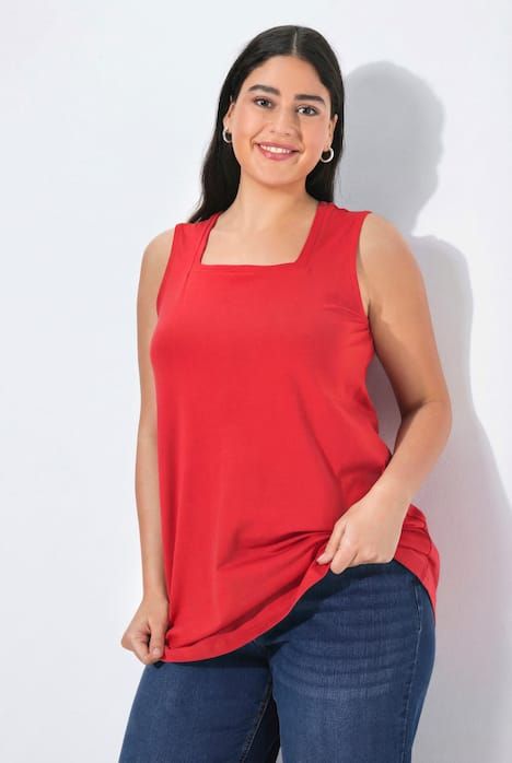 Top long Classic à décolleté carré, sans manches