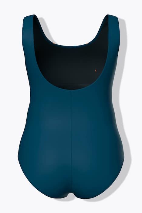 Maillot de bain sans bonnets souples, avec bandes fantaisie. Matière recyclée.