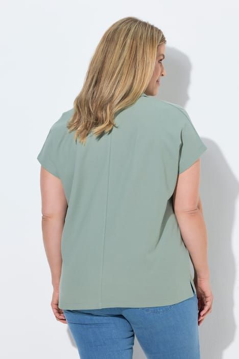 Polo oversize en coton bio, manches courtes et col polo