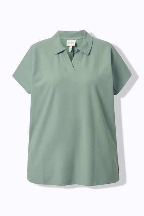 Polo oversize en coton bio, manches courtes et col polo