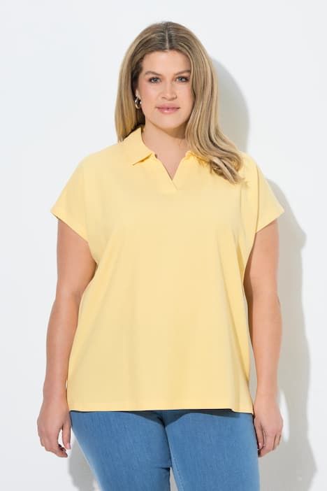 Polo oversize en coton bio, manches courtes et col polo