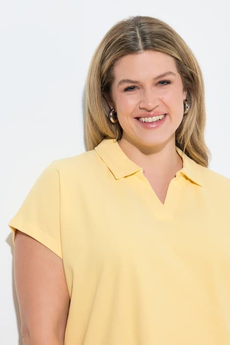 Polo oversize en coton bio, manches courtes et col polo