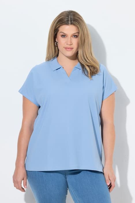 Polo oversize en coton bio, manches courtes et col polo