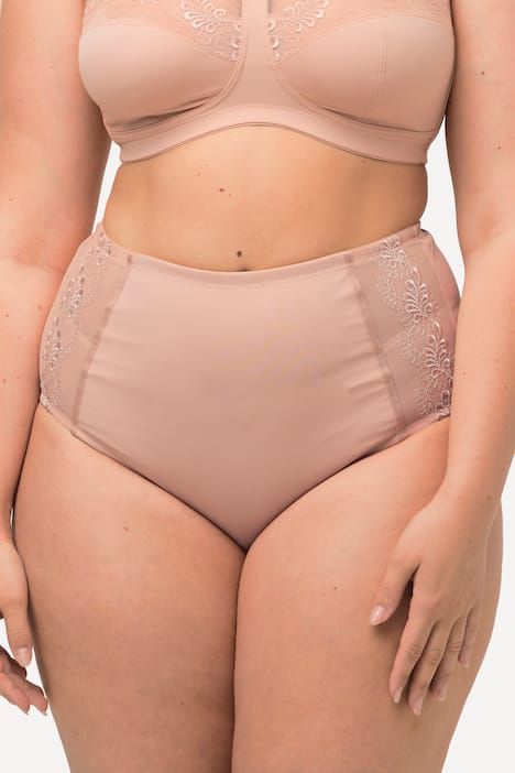 Culotte gainante à taille haute, dentelle sur les côtés