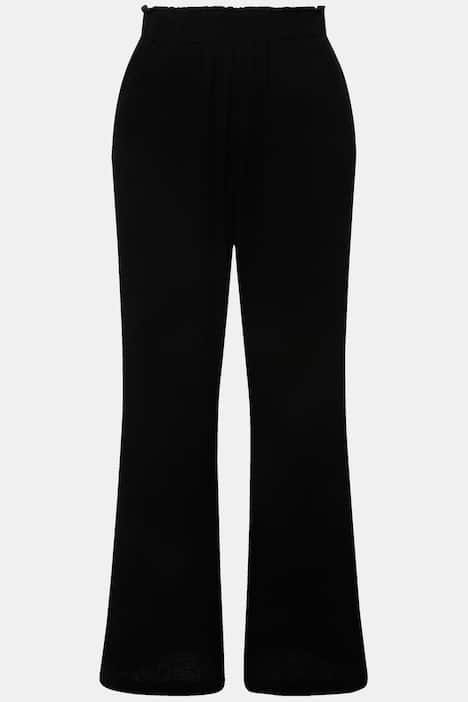 Pantalon en mousseline à jambes larges et taille élastique