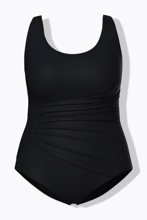 Maillot de bain à bonnets souples, drapé, bretelles ajustables, matière recyclée.