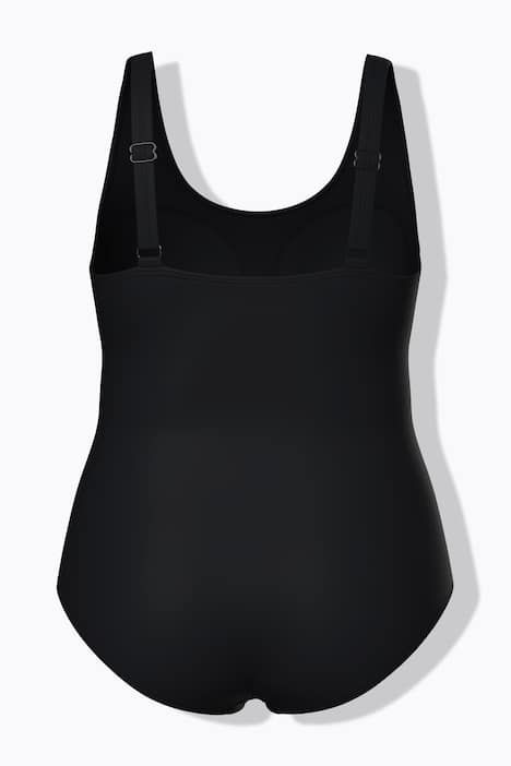 Maillot de bain à bonnets souples, drapé, bretelles ajustables, matière recyclée.